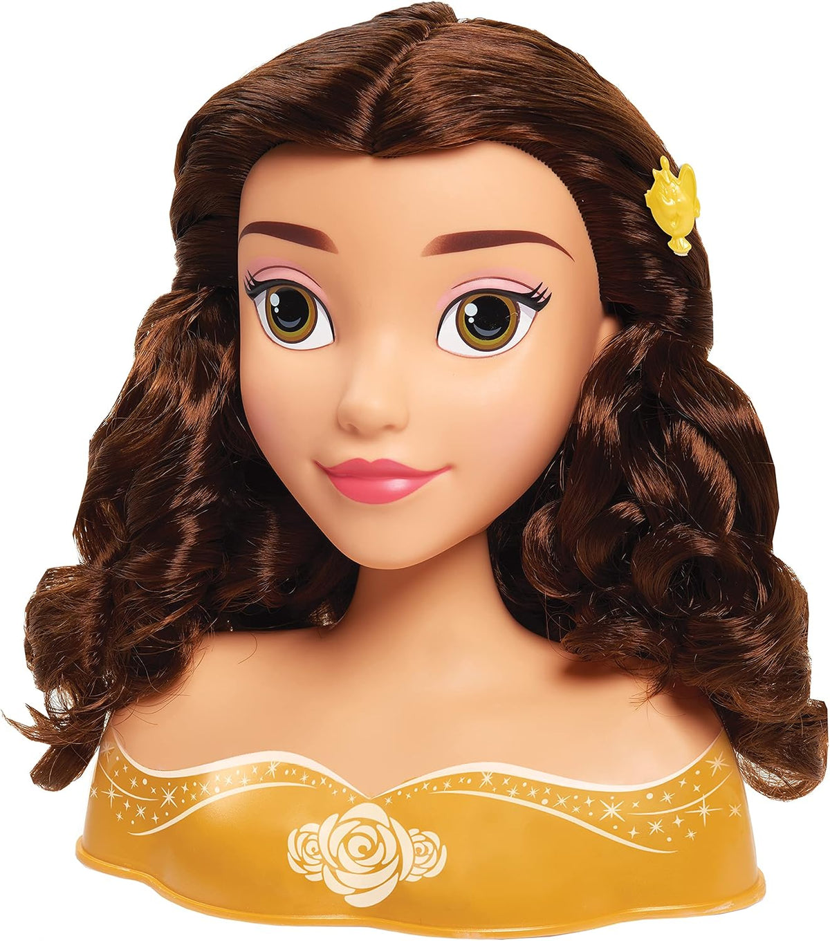Disney Princess Just Play - Cabeza de peinado Belle, cabello castañ...