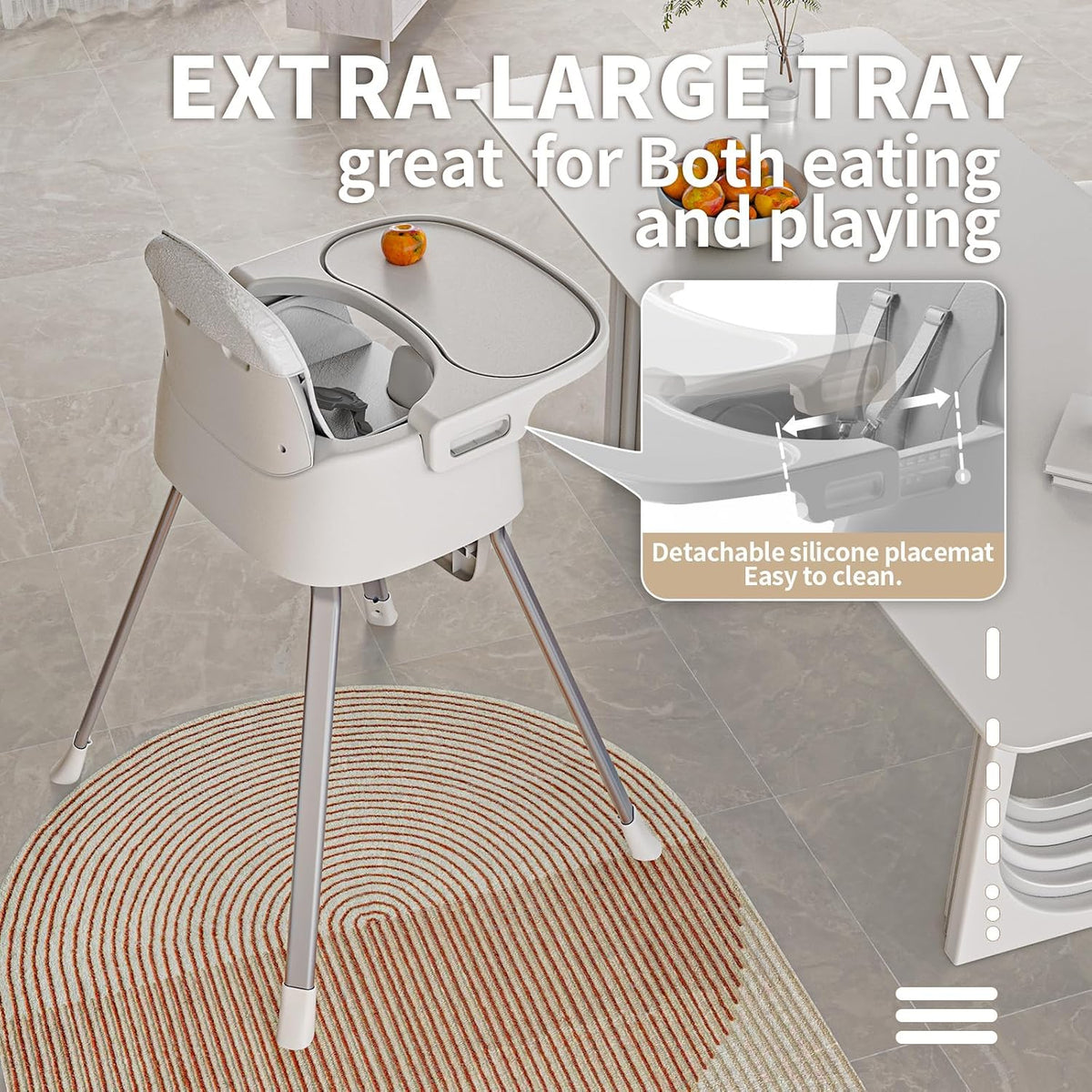 CheerKid - Silla alta 3 en 1 para bebés para meses y niños pequeños...