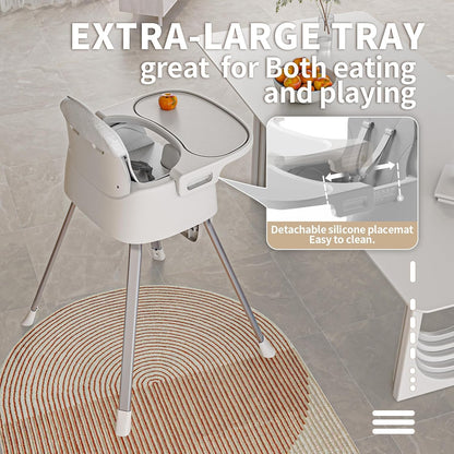 CheerKid - Silla alta 3 en 1 para bebés para meses y niños pequeños...