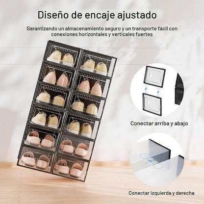 Foluck Paquete de 15 cajas organizadoras de almacenamiento de zapat...