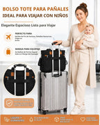 FHELAD Bolsa de pañales para mujer, juego de bolsa de pañales para...