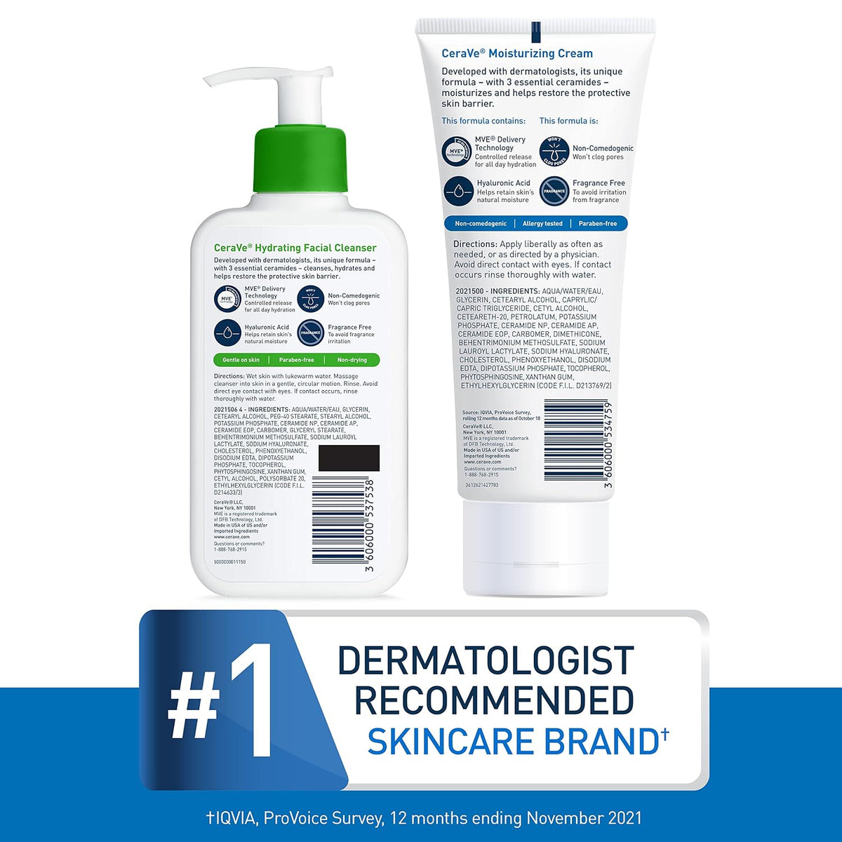 CeraVe Set de cuidado de la piel, crema hidratante y limpiador faci...