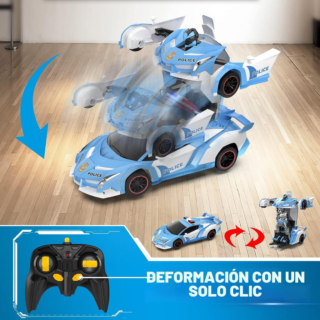 FDJ Autos RC - Auto de control remoto de transformación, 2.4Ghz esc...