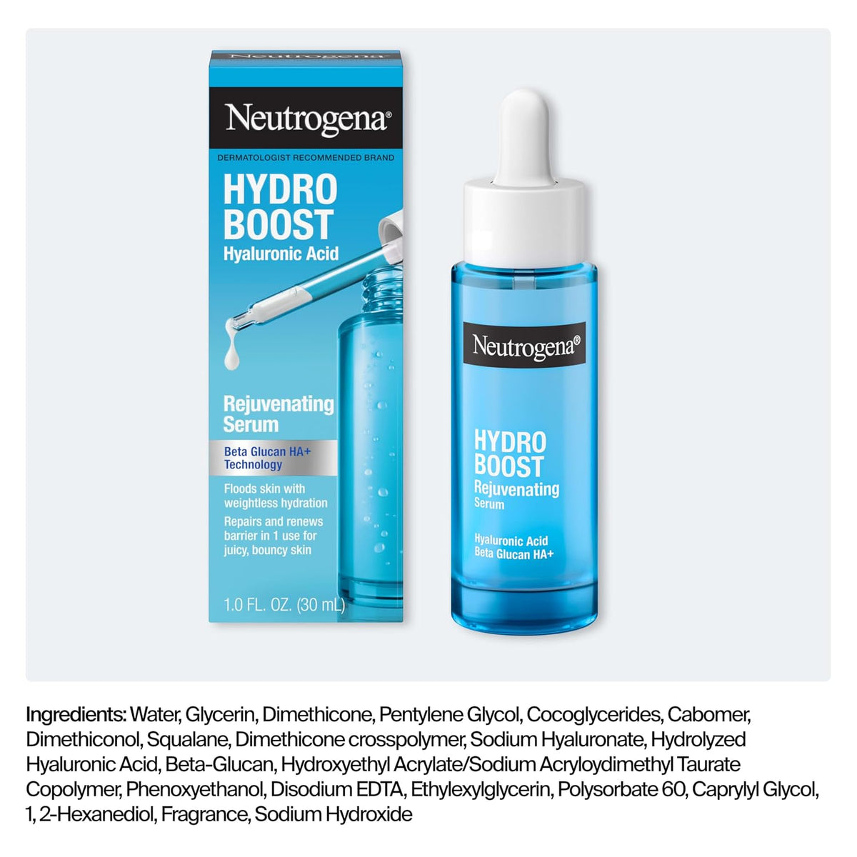 Neutrogena Hydro Boost - Suero rejuvenecedor de ácido hialurónico,...