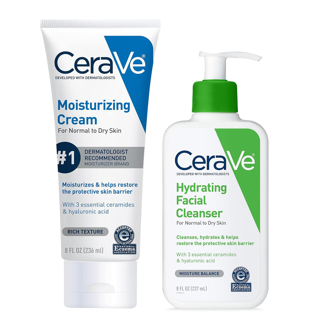 CeraVe Set de cuidado de la piel, crema hidratante y limpiador faci...