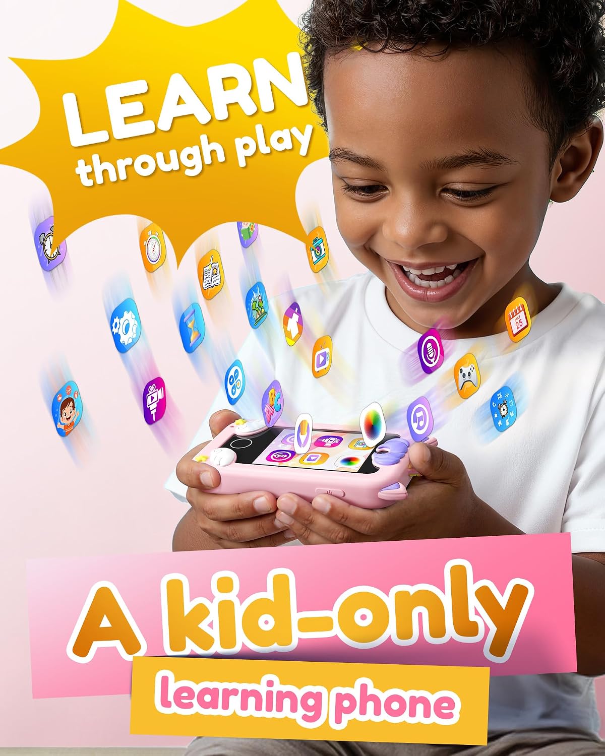 KOKODI Teléfono inteligente para niños, pantalla táctil HD con dobl...