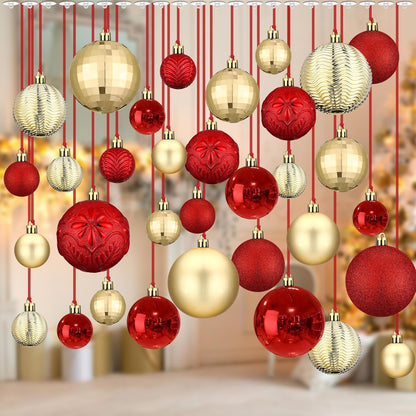 Relaxgiant - 36 bolas de Navidad para techo, color rojo y dorado |...