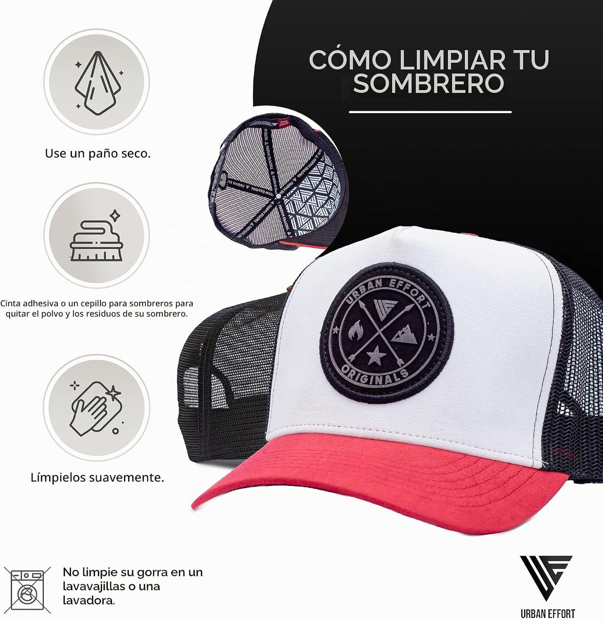 Urban Effort Trucker Hat para hombre – Gorra de béisbol con parte t...