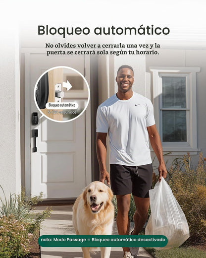 DESLOC Cerradura de puerta de entrada sin llave C100 con juego de m...