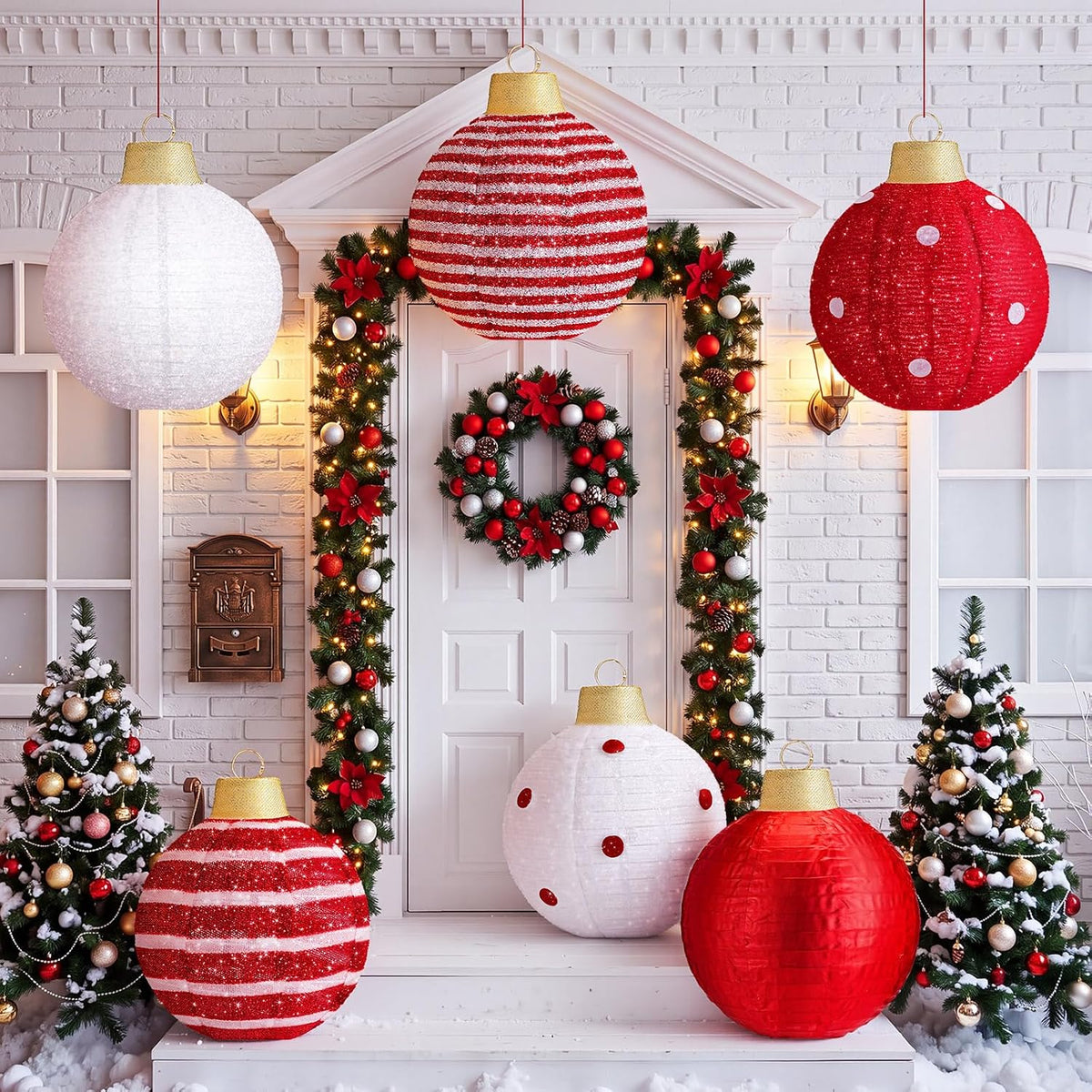 6 bolas de Navidad grandes de 12 pulgadas, adorno emergente, mezcla...