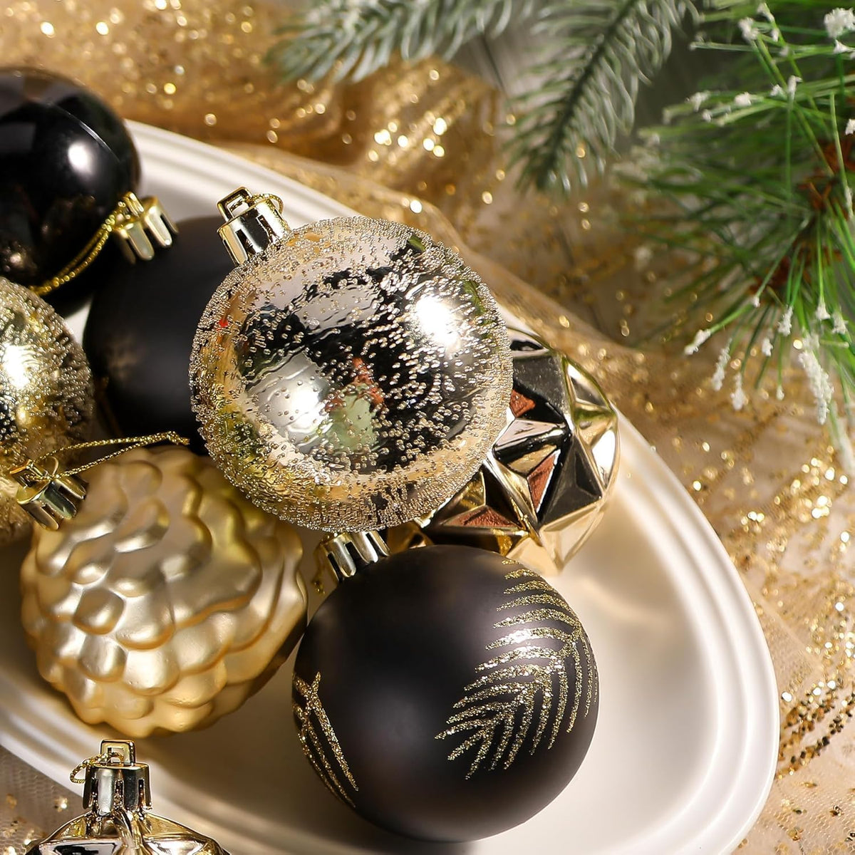 SHareconn - Bolas de árbol de Navidad, 30 unidades de 2.36 pulgadas...