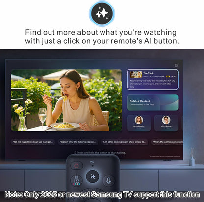 Remoto Solarcell de repuesto para Samsung Smart TV Remote w\/AI You...