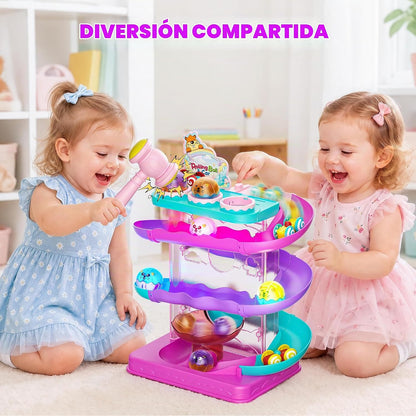 Juguete Montessori 2 en 1 de pista de carreras para niños pequeños...