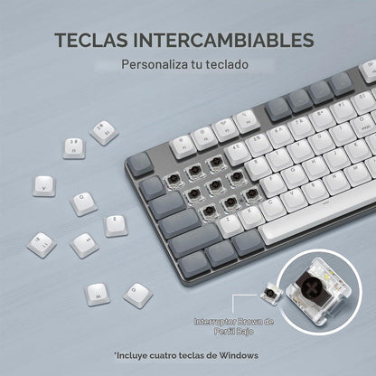 Satechi SM3 - Teclado mecánico para Mac y Windows, 108 teclas de ta...