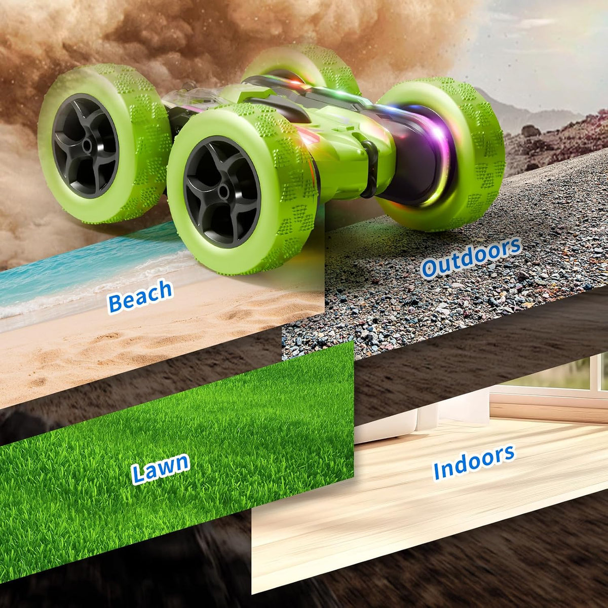 Zalneo - Auto de acrobacias con control remoto \u2013 4WD 360° Flip...