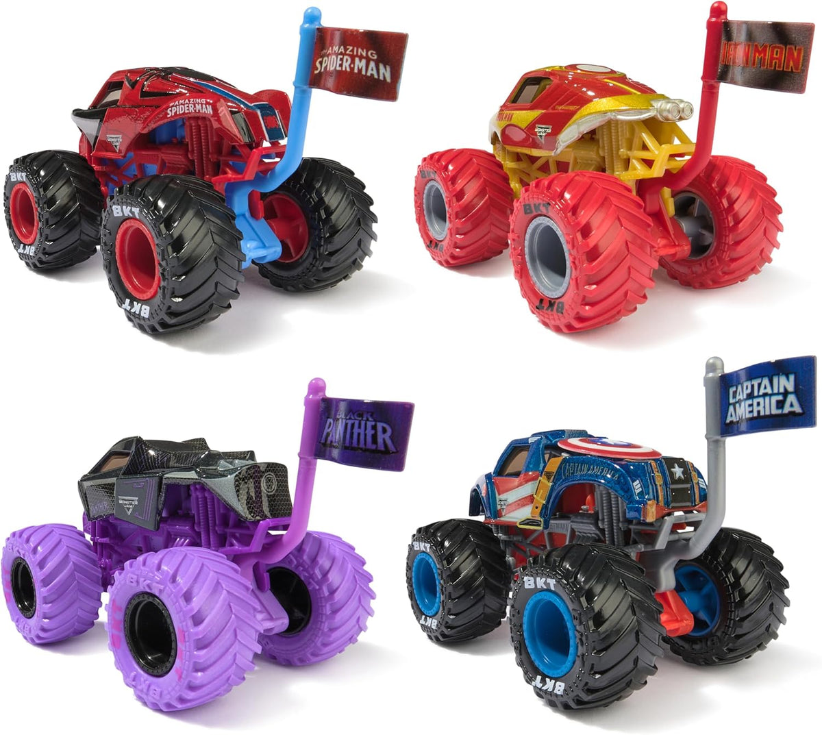 Monster Jam, Marvel - Paquete de 4 camiones monstruos fundidos a es...