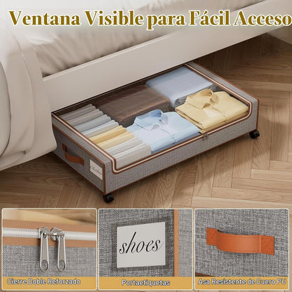 Yecaye Almacenamiento debajo de la cama con ruedas, 60 litros, paqu...