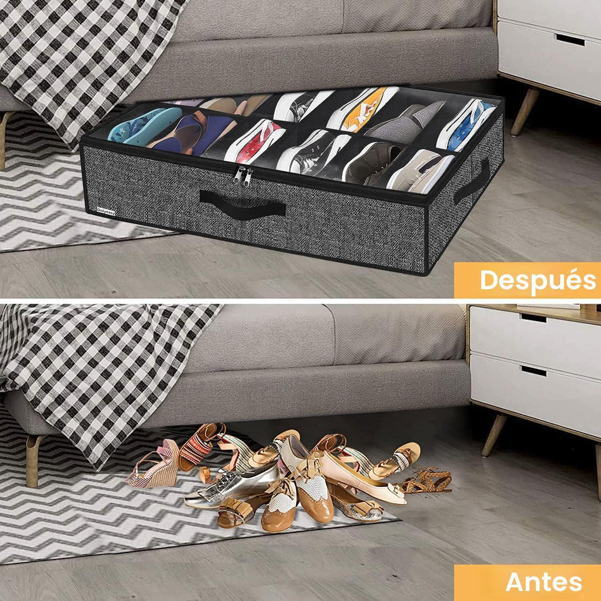 Onlyeasy Organizador de Almacenamiento de Zapatos Debajo de la Cama...
