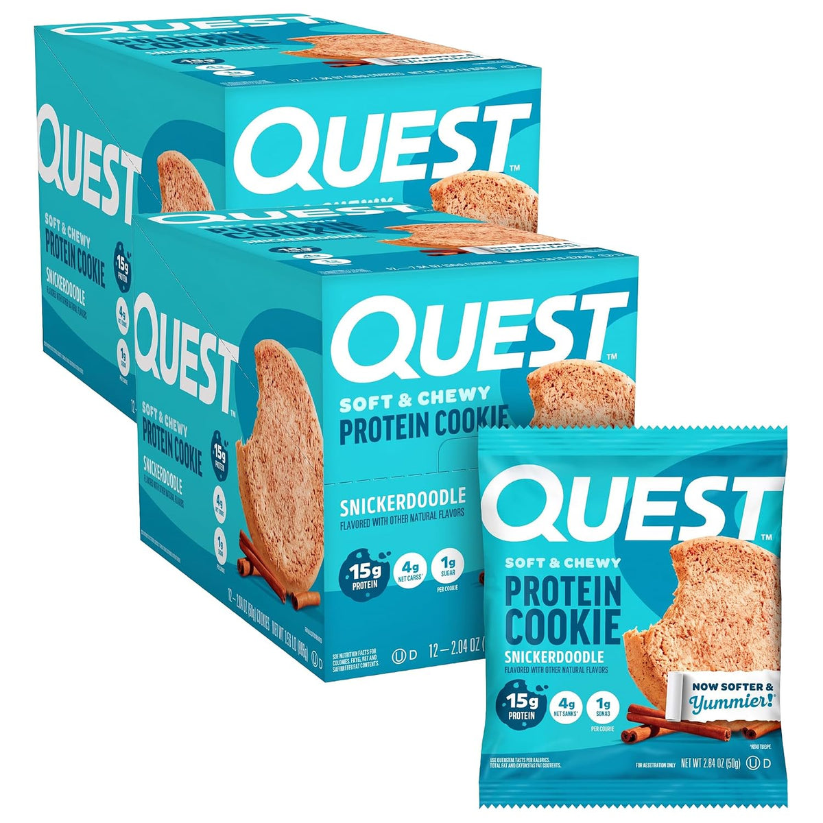 Quest Nutrition Snickerdoodle - Galleta de proteína, 0.53 oz de pro...