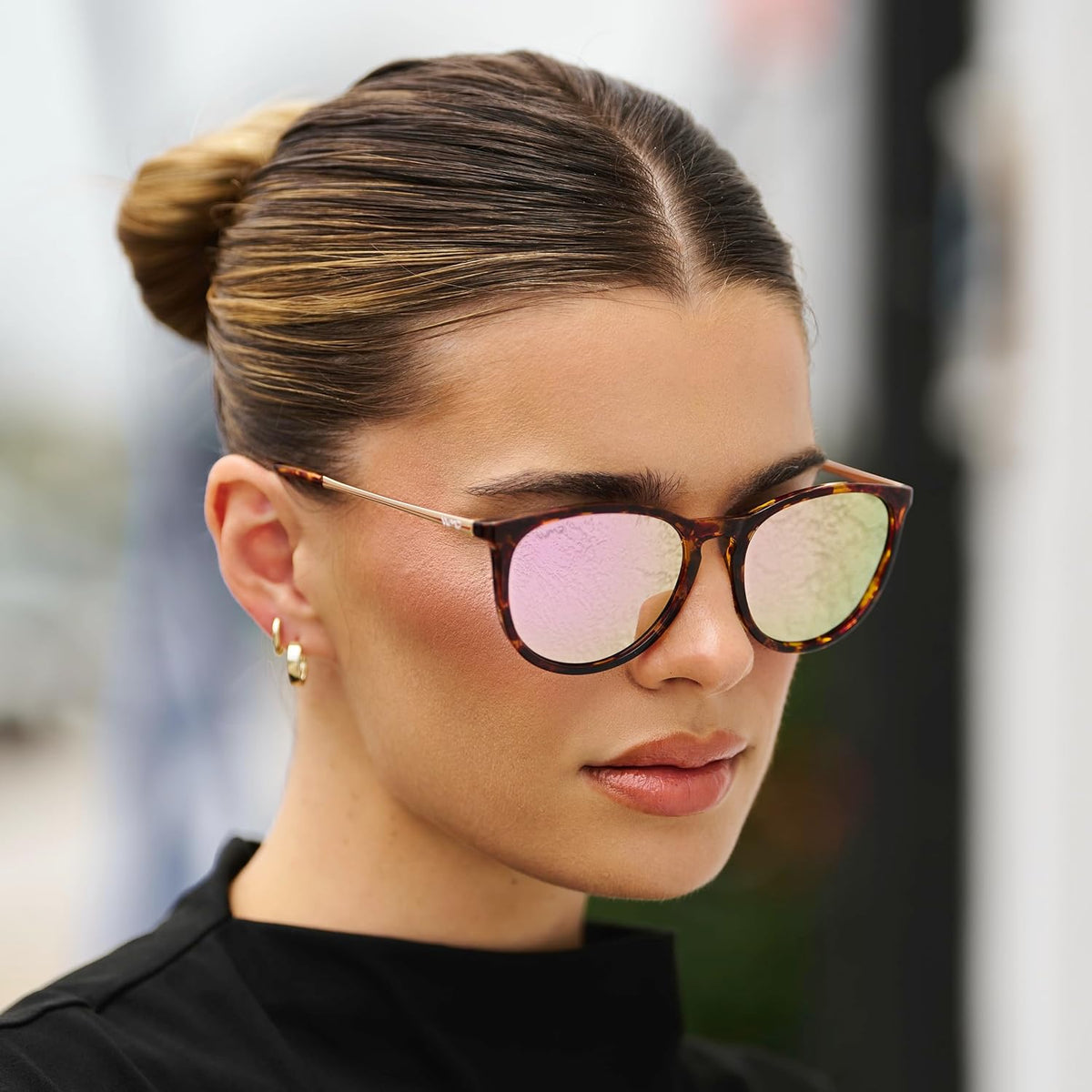 WearMe Pro Gafas de sol polarizadas redondas para mujer, protección...