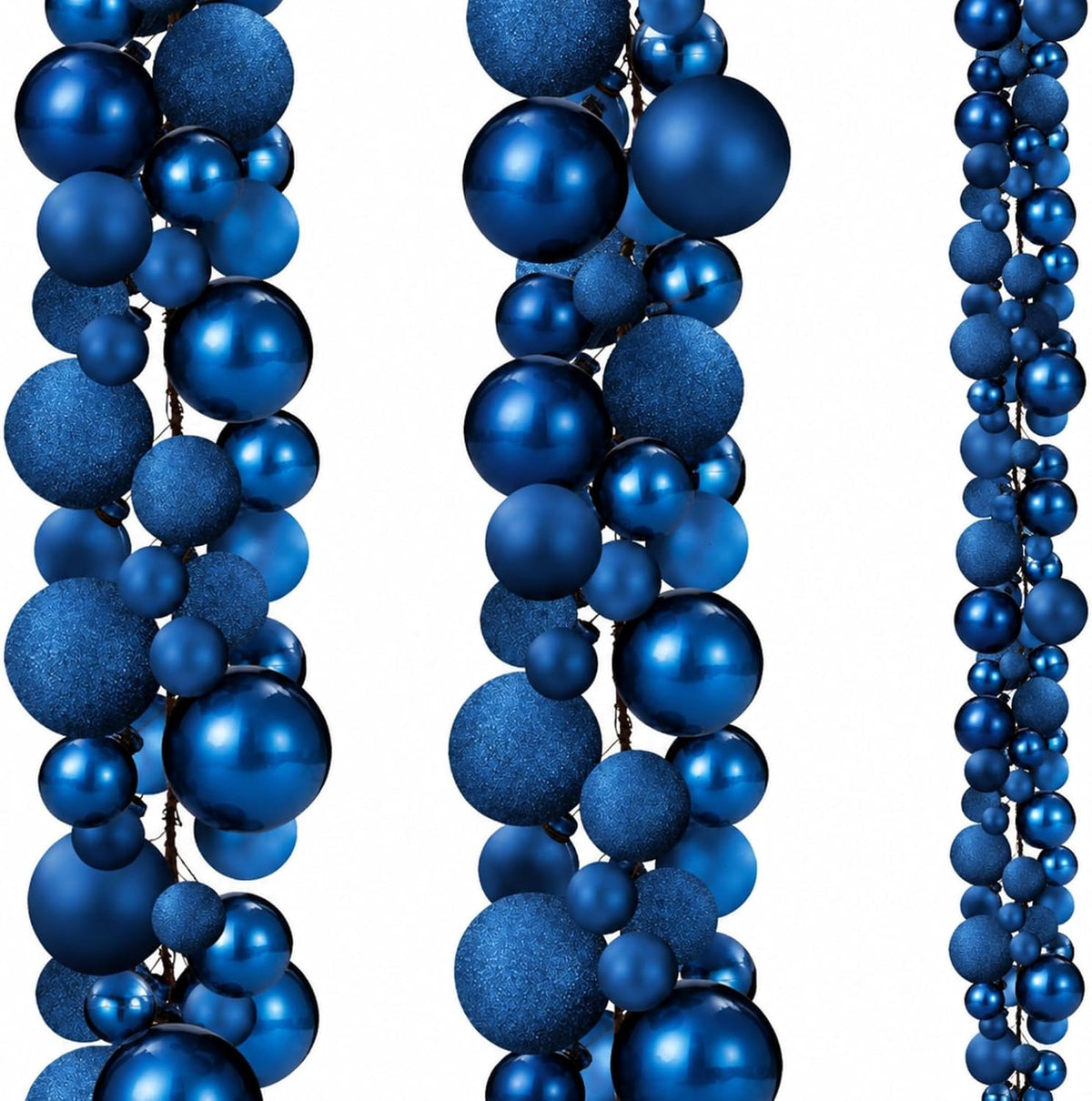 Yuxung 2 guirnaldas decorativas de bolas de Navidad de 6 pies, azul...
