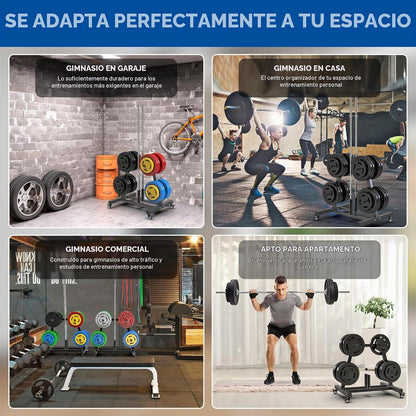 Kipika Soporte para árbol de placas de pesas, soporte para pesas de...