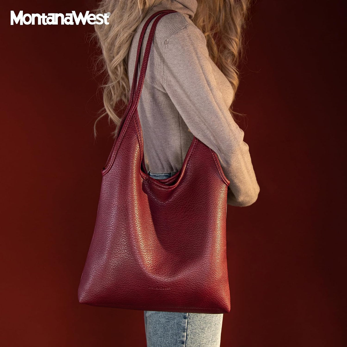 Montana West Bolsos estilo hobo holgados para mujer, bolsos de homb...