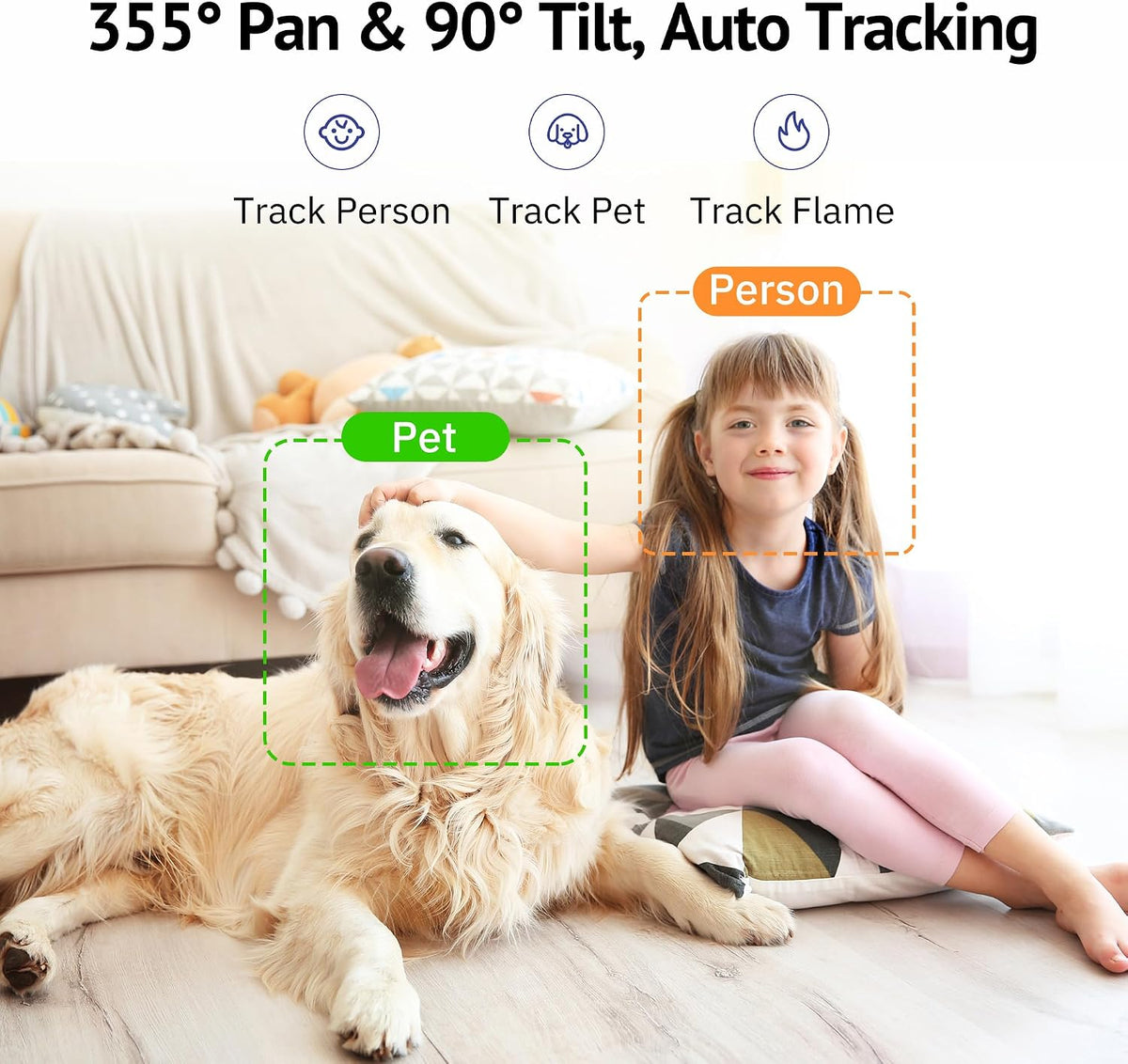 Hugolog Cámara de Seguridad Interior Pan\/Tilt 3K 5MP con Enfoque A...