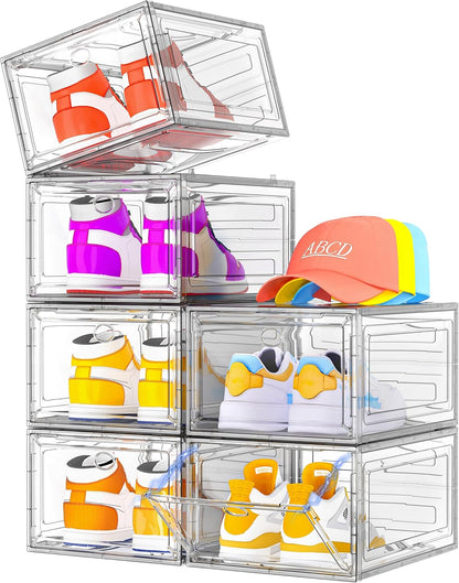 Organizador de zapatos transparente resistente con puerta magnética...