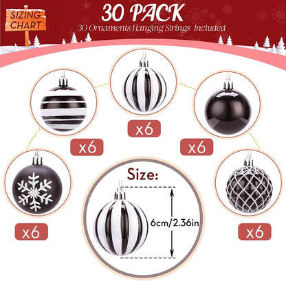 SHareconn 30 bolas de árbol de Navidad de 2.36 pulgadas, adornos en...