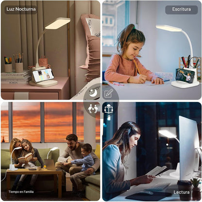 Sailstar - Lámpara de escritorio LED con cargador inalámbrico, luz...