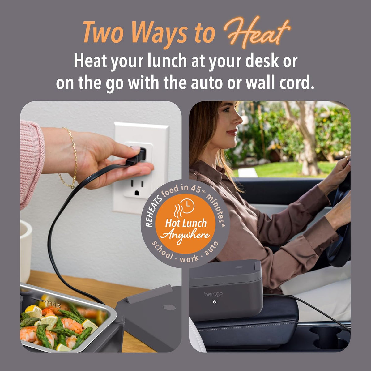 Bentgo Heat - Fiambrera eléctrica - Calentador de alimentos portáti...