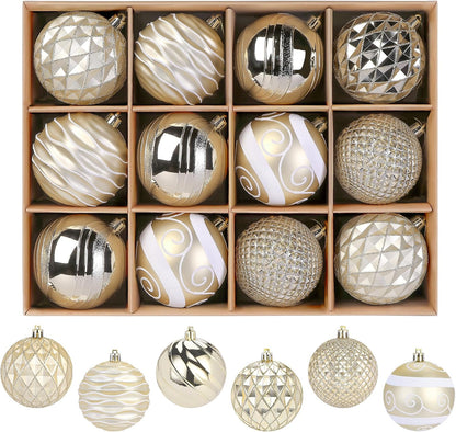 SHareconn - Esferas de Navidad, 12 piezas, 80 mm, plástico inastill...