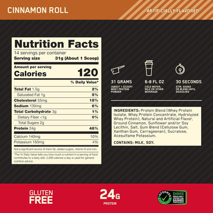 Optimum Nutrition Gold Standard 100% proteína de suero en polvo, ro...