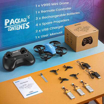 Veeniix V995 Mini Drone para niños y principiantes | Avión cuadricó...