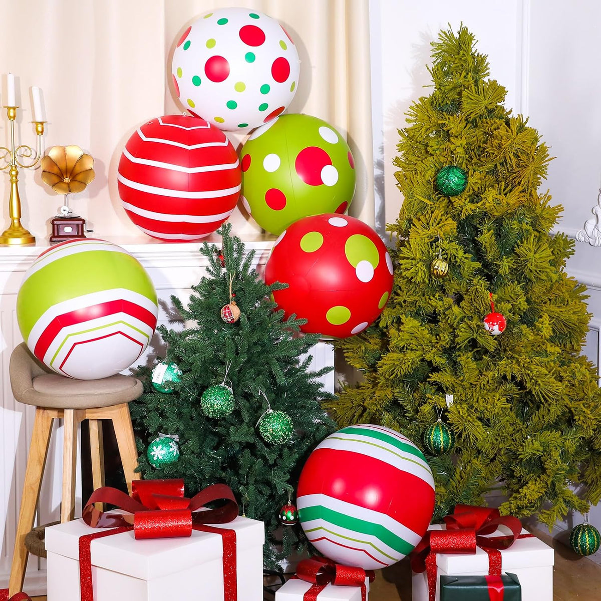 Jetec - 12 bolas inflables gigantes de Navidad de 16 pulgadas para...
