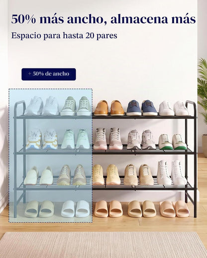 Kitsure Organizador de zapatos de acero inoxidable, 37.3" de ancho...