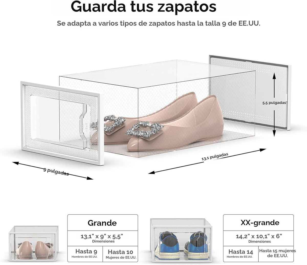 SEE SPRING Paquete de 12 Cajas de Almacenamiento de Zapatos, Organi...