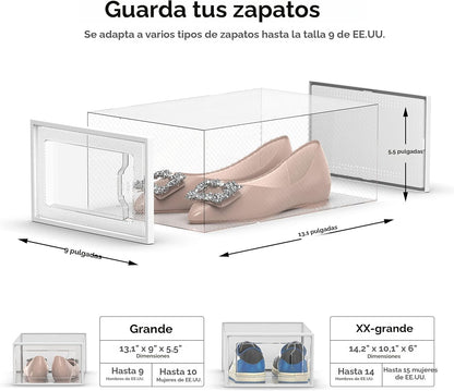 SEE SPRING Paquete de 12 Cajas de Almacenamiento de Zapatos, Organi...