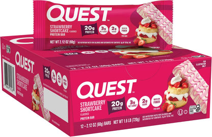 Quest Nutrition Barras de proteínas, pastel de fresa, 0.71 onzas de...