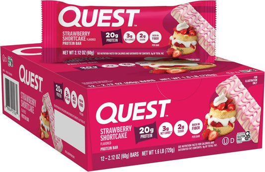 Quest Nutrition Barras de proteínas, pastel de fresa, 0.71 onzas de...