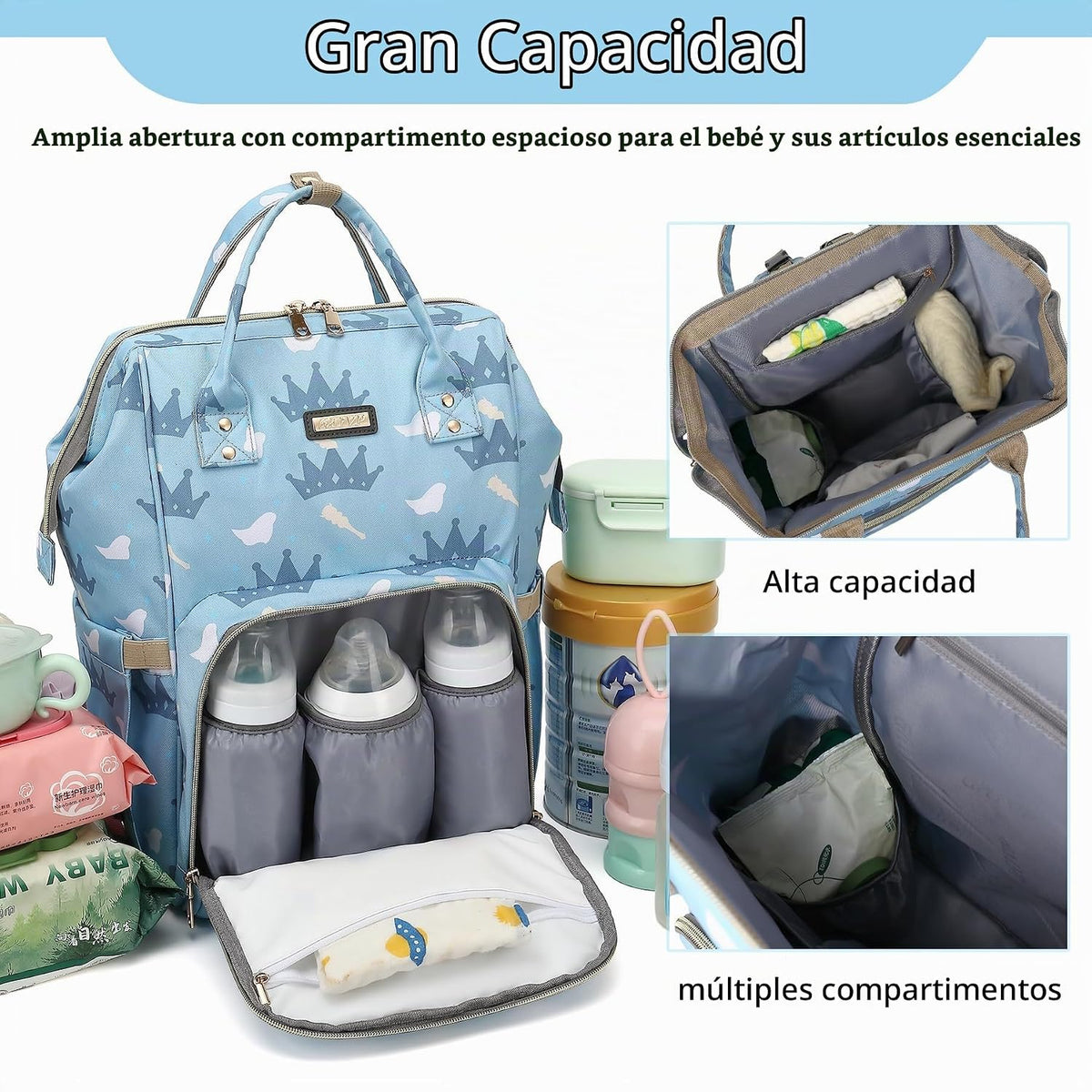 Mochila para pañales, bolsas de pañales para bebés, niñas y niños,...