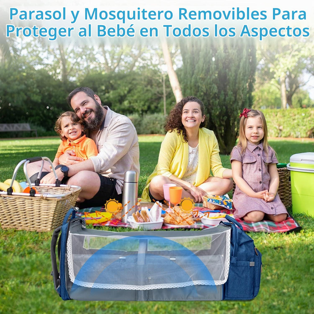 KABAQOO Mochila para pañales con estación de cambio desmontable, bo...