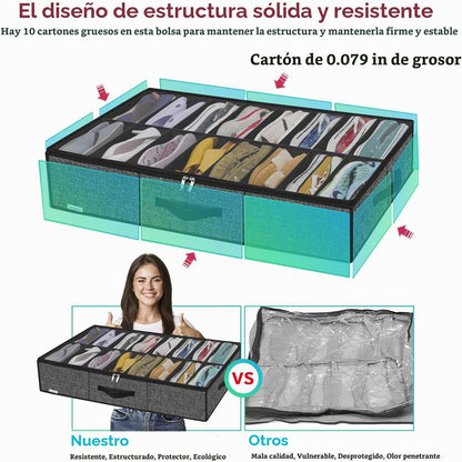 Onlyeasy Organizador de almacenamiento de zapatos resistente debajo...