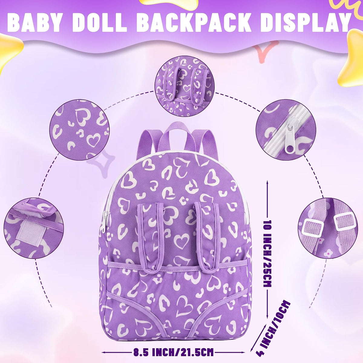 SMILESSKIDDO Muñeca de bebé con moisés, mochila y accesorios Juguet...