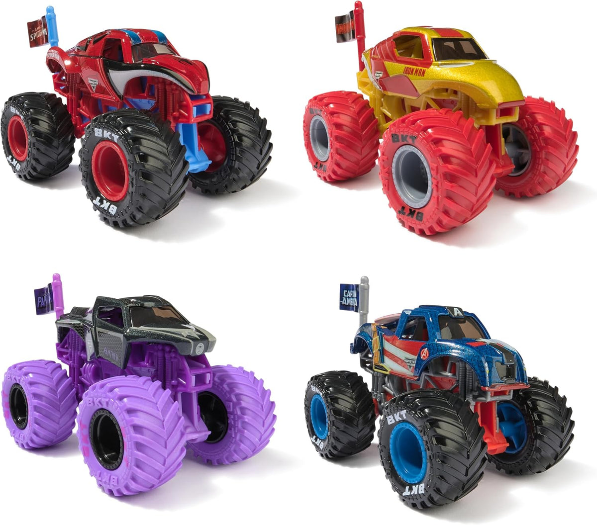 Monster Jam, Marvel - Paquete de 4 camiones monstruos fundidos a es...