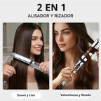 Rozamor Plancha plana profesional de titanio, alisador y rizador de...