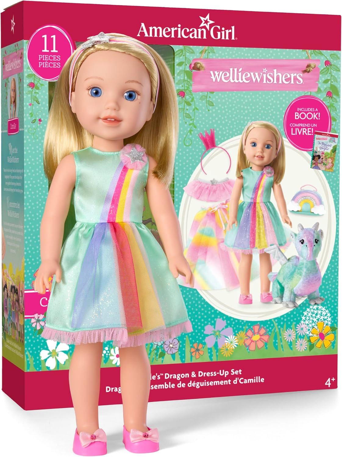 American Girl WellieWishers - Juego de muñecas Camille de 14.5 pulg...