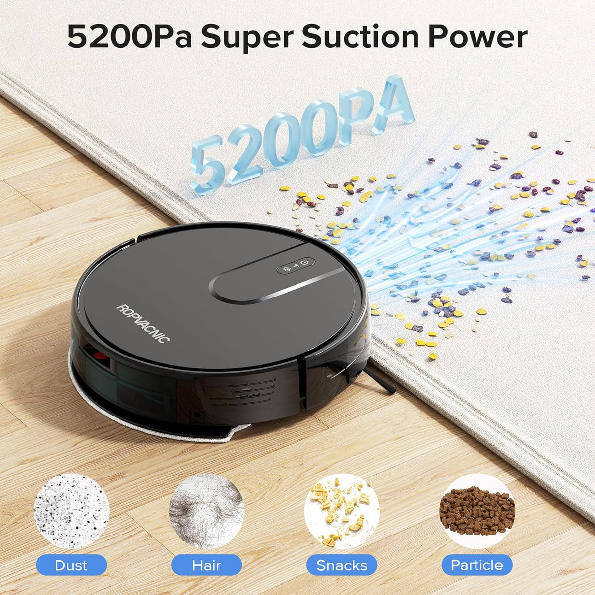 ROPVACNIC Robot aspirador robot aspirador y trapeador combinado con...