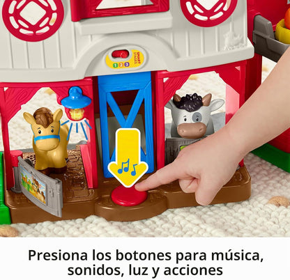 Juego de granja de personas pequeñas que cuidan animales de Fisher-...